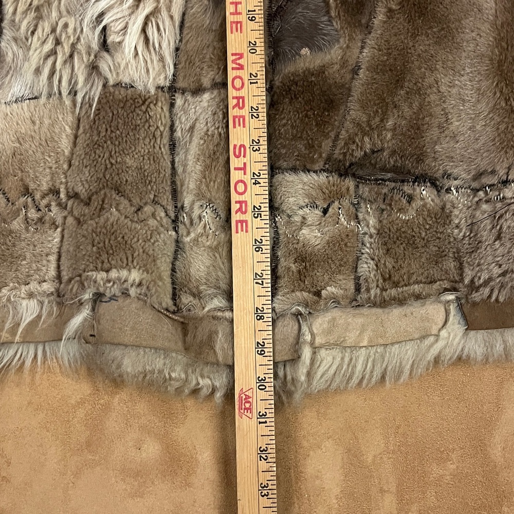 Y2K Shearling Pachwork Embroidered Pennylane Coat XS-S - Picture 13 of 13